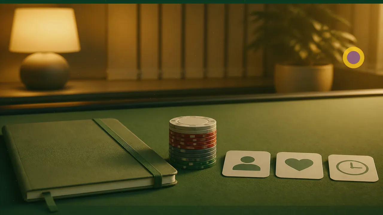 Small sand timer and limited chip tray on the green picture board